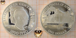 1 Dollar, USA, 1990, Eisenhower, Centennial, 1890-1990