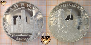 1 Dollar, USA, 1996, 150th Anniversary Smithonian  Vorschaubild