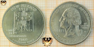 Quarter Dollar, USA, 2008, D, New Mexico,  Vorschaubild