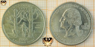 Quarter Dollar, USA, 2001, D, Vermont 1791,  Vorschaubild