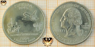 Quarter Dollar, USA, 2004, D,  Florida 1845