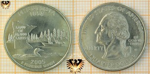 Quarter Dollar, USA, 2005, D, Minnesota 1858,  Vorschaubild