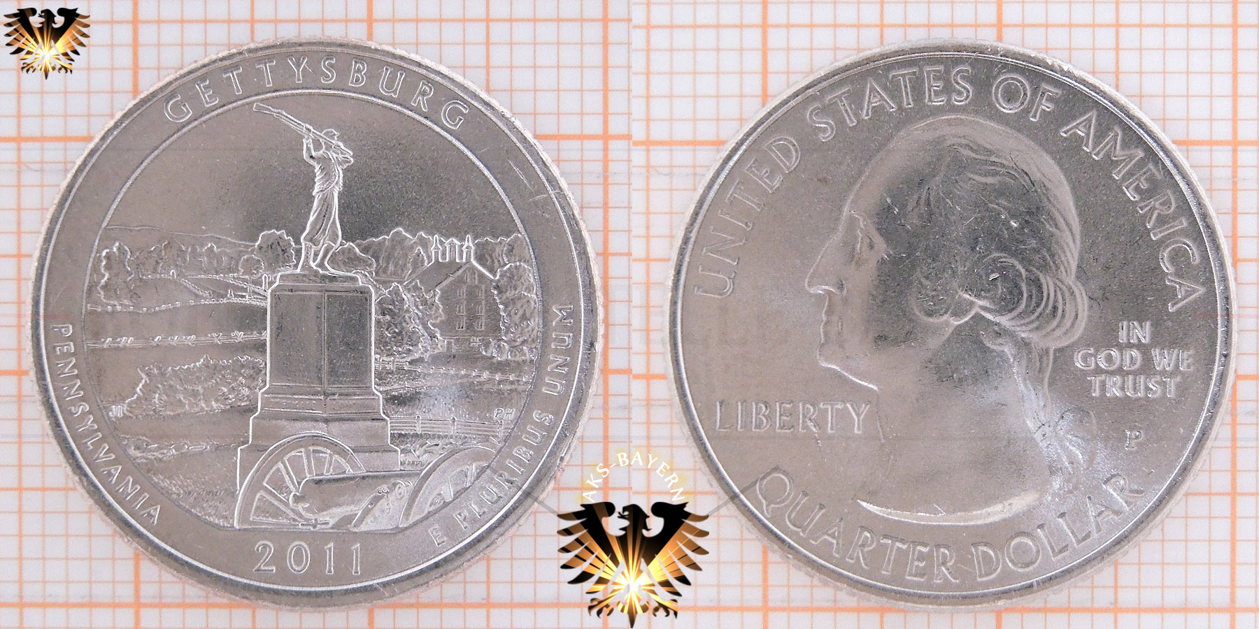 2011 P Gettysburg National Park Quarter – Uncirculated America The Beautiful Series
