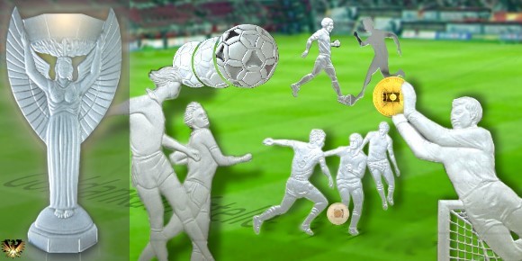 Themenmünzen / Fußballmünzen: Von der Geschichte der FIFA Fußball-Weltmeisterschaften über Spieler, legendäre Szenen und Sprüche bis hin zum Siegerpokal.